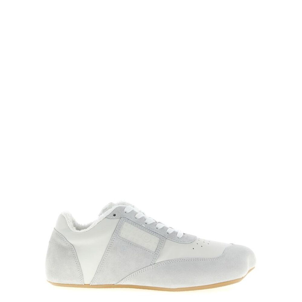 MM6 Maison Margiela White Calfskin Athletic Men's Sneakers